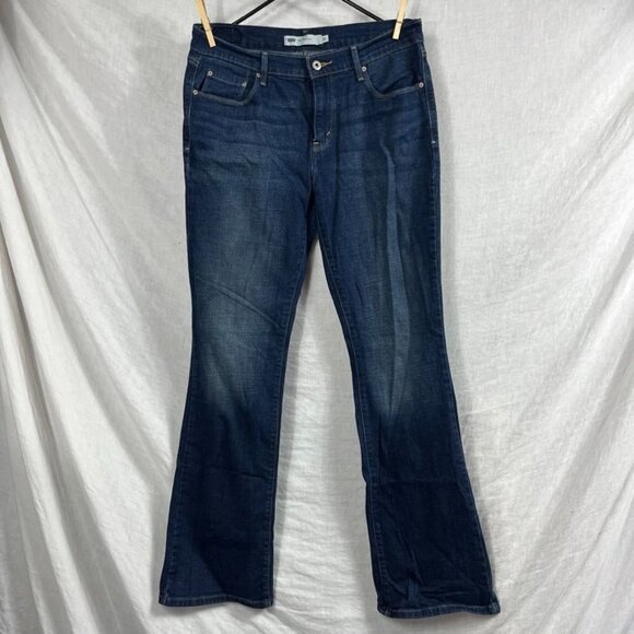Levis 515 Bootcut Jeans Womens 10 32x32 Flare Mid Rise Dark Wash - Picture 1 of 12
